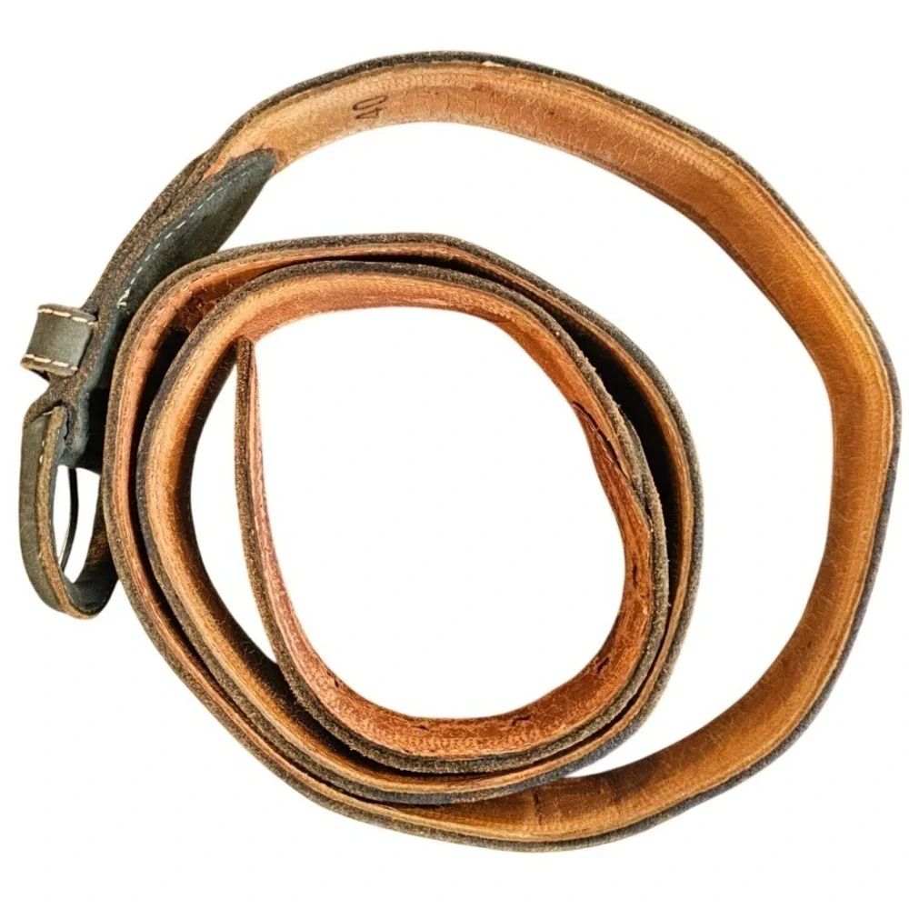 Southwestern Leather Belt Size 40 Green Diamond Inlay Western Boho Ranchcore‎